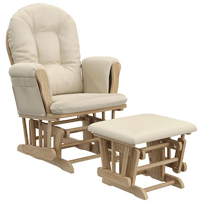 Ensemble avec fauteuil coulissant et pouf Hoop de Storkcraft - Naturel/Beige