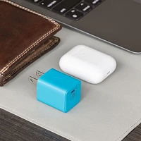 Chargeur mural PD GaN USB-C de 20 W Vibrance de LOGiiX - Turquoise