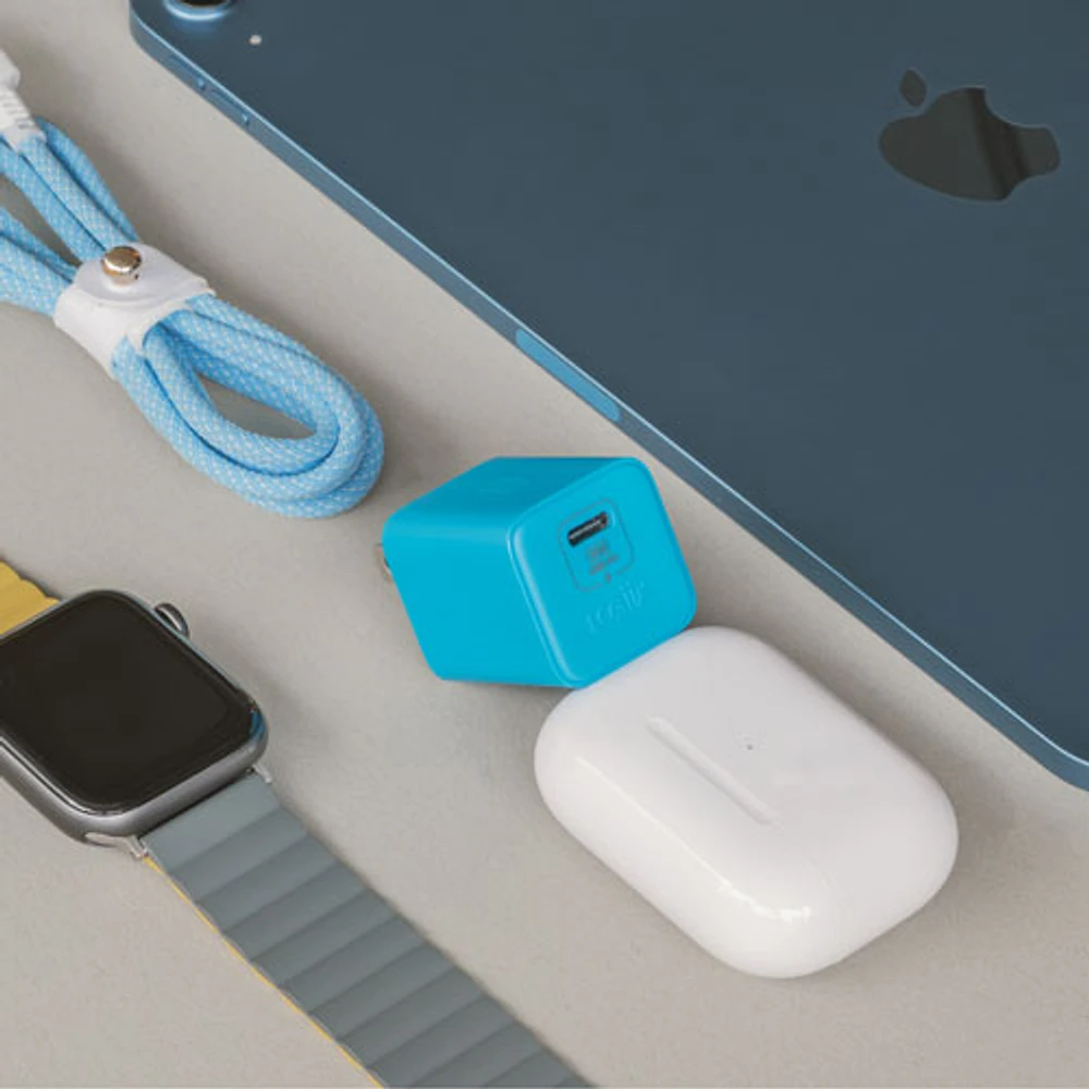 Chargeur mural PD GaN USB-C de 20 W Vibrance de LOGiiX - Turquoise