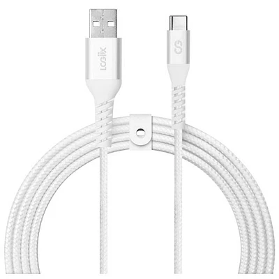 LOGiiX Vibrance 1.2m (3.9 ft.) Braided USB to USB-C Cable (LGX-13752) - White