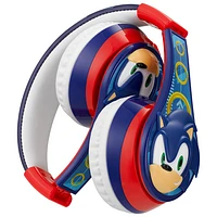 KIDdesigns Sonic Over-Ear Bluetooth Kids Headphones with Microphone - Blue/Red/White