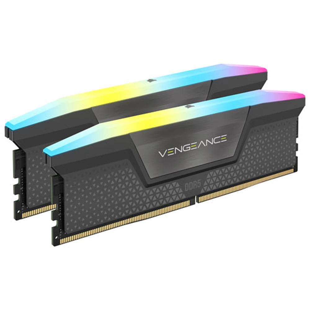 Mémoire DDR5 32 Go (2 x 16 Go) 6000 MHz Vengeance RGB de Corsair pour PC (CMH32GX5M2B6000Z30K)