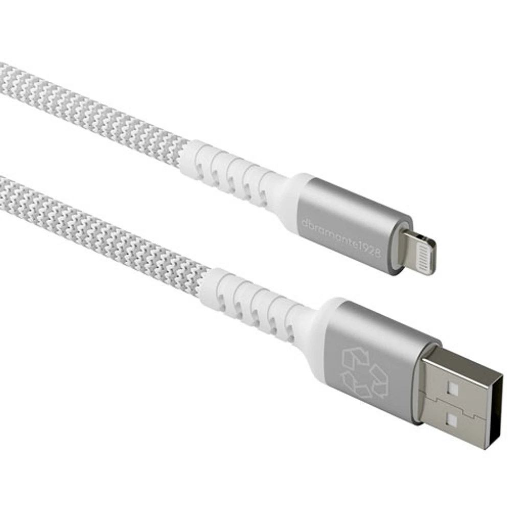 Câble tissé USB-A à Lightning de 2,5 m (8 pi) de dbramante1928 (DB-CB25ALGRU510) - Blanc