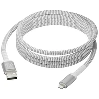 Câble tissé USB-A à Lightning de 2,5 m (8 pi) de dbramante1928 (DB-CB25ALGRU510) - Blanc