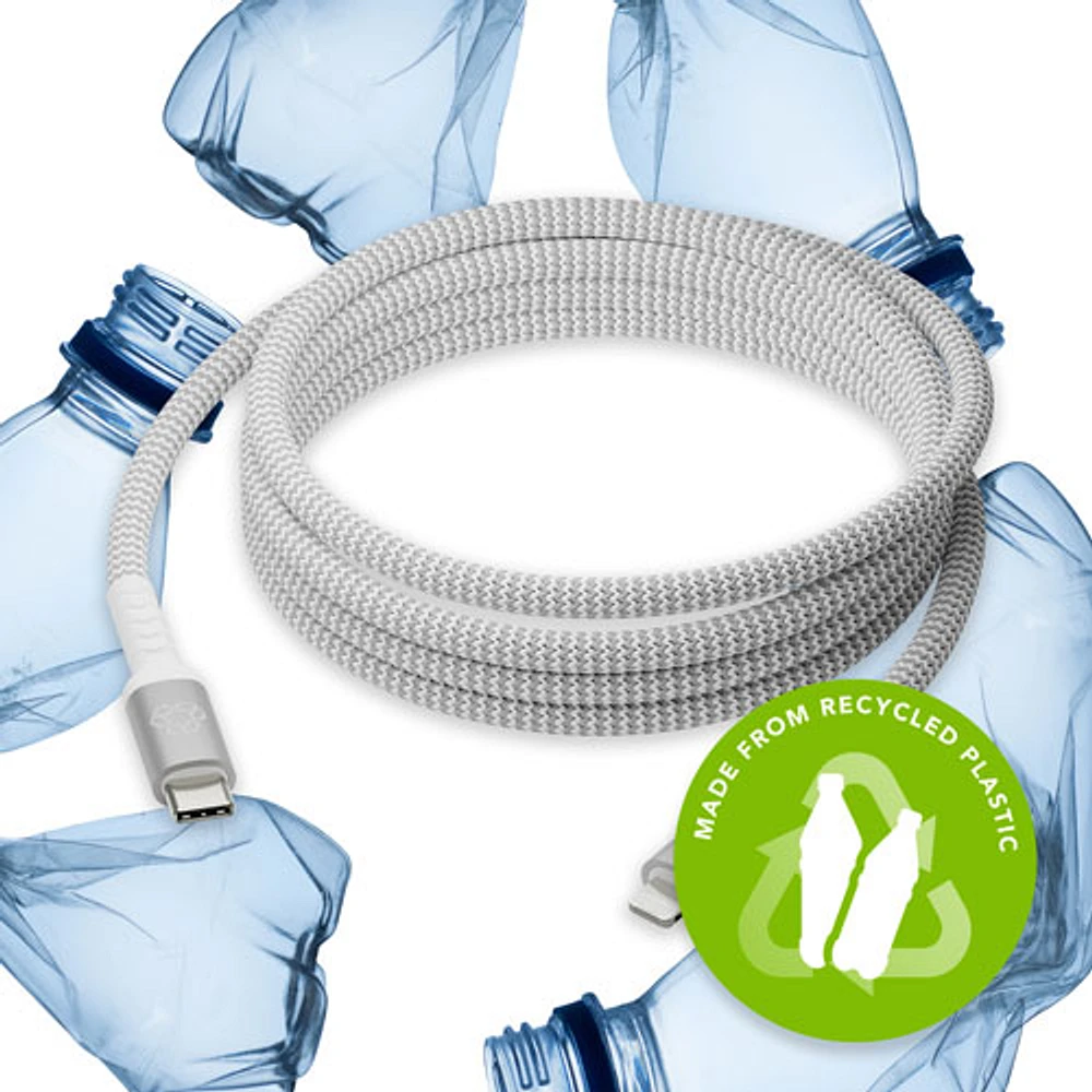 Câble tissé USB-C à Lightning de 2,5 m (8 pi) de dbramante1928 (DB-CB25CLGRU512) - Blanc