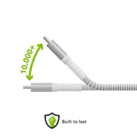 Câble tissé USB-C à Lightning de 2,5 m (8 pi) de dbramante1928 (DB-CB25CLGRU512) - Blanc