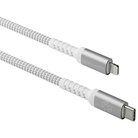 Câble tissé USB-C à Lightning de 2,5 m (8 pi) de dbramante1928 (DB-CB25CLGRU512) - Blanc