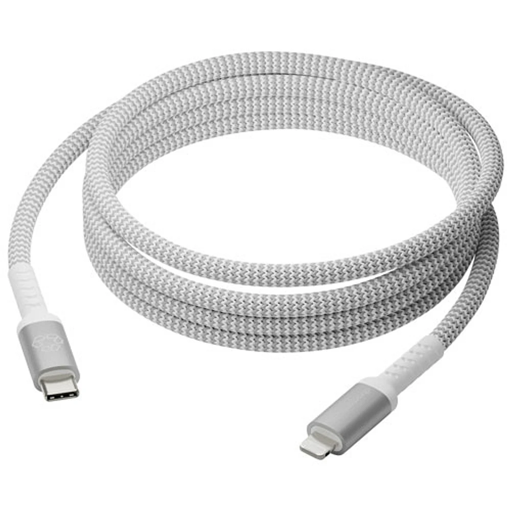 Câble tissé USB-C à Lightning de 2,5 m (8 pi) de dbramante1928 (DB-CB25CLGRU512) - Blanc