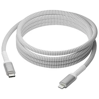 Câble tissé USB-C à Lightning de 2,5 m (8 pi) de dbramante1928 (DB-CB25CLGRU512) - Blanc