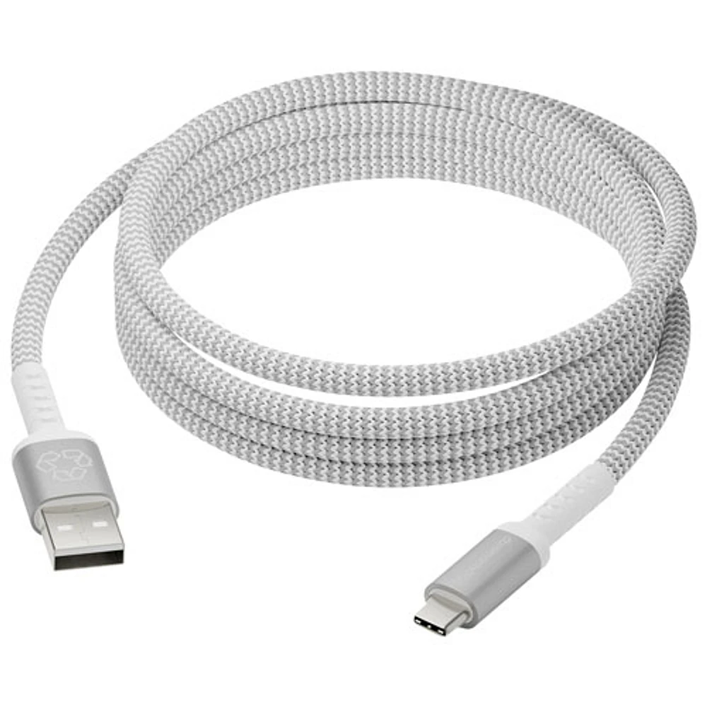 Câble tissé USB-A à USB-C de 2,5 m (8 pi) de dbramante1928 (DB-CB25ACGRU509) - Blanc