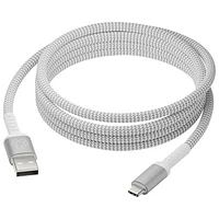 Câble tissé USB-A à USB-C de 2,5 m (8 pi) de dbramante1928 (DB-CB25ACGRU509) - Blanc
