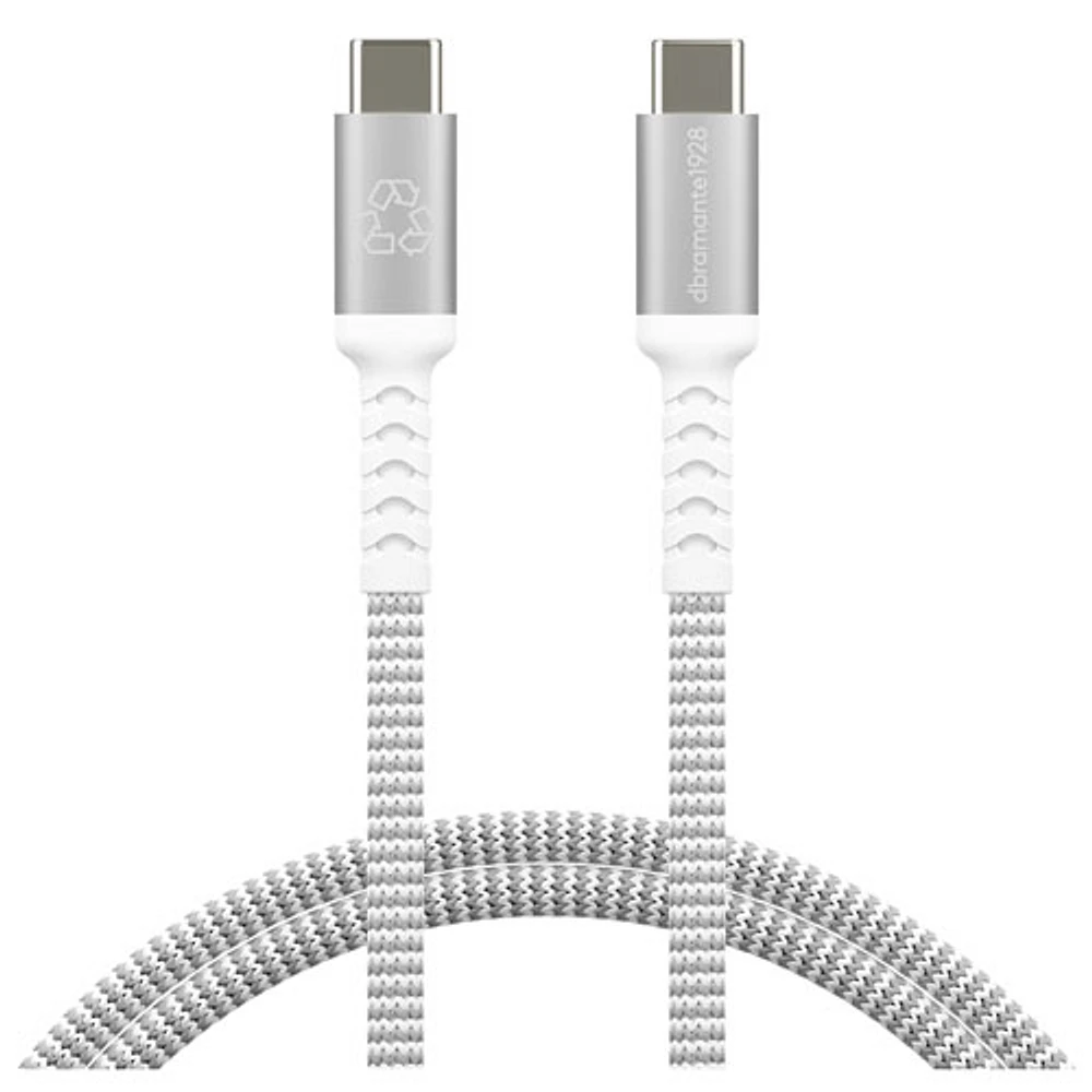 Câble tissé USB-C à USB-C de 1,2 m (3,94 pi) de dbramante1928 (DB-CB12CCGRU507) - Blanc