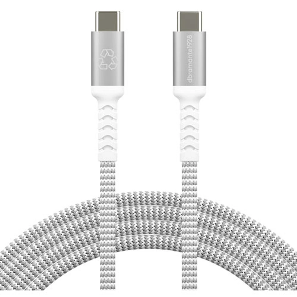 Câble tissé USB-C à USB-C de 2,5 m (8 pi) de dbramante1928 (DB-CB25CCGRU511) - Blanc