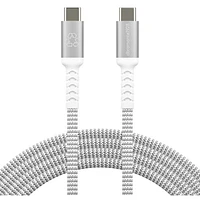 Câble tissé USB-C à USB-C de 2,5 m (8 pi) de dbramante1928 (DB-CB25CCGRU511) - Blanc