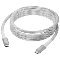 Câble tissé USB-C à USB-C de 2,5 m (8 pi) de dbramante1928 (DB-CB25CCGRU511) - Blanc
