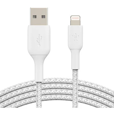 Belkin BoostCharge Braided 2m (6.6 ft.) USB-A to Lightning Cable (CAA002bt2MWH)