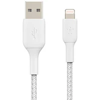 Câble tissé USB-A à Lightning de 2 m (6,6 pi) BoostCharge de Belkin (CAA002bt2MWH)