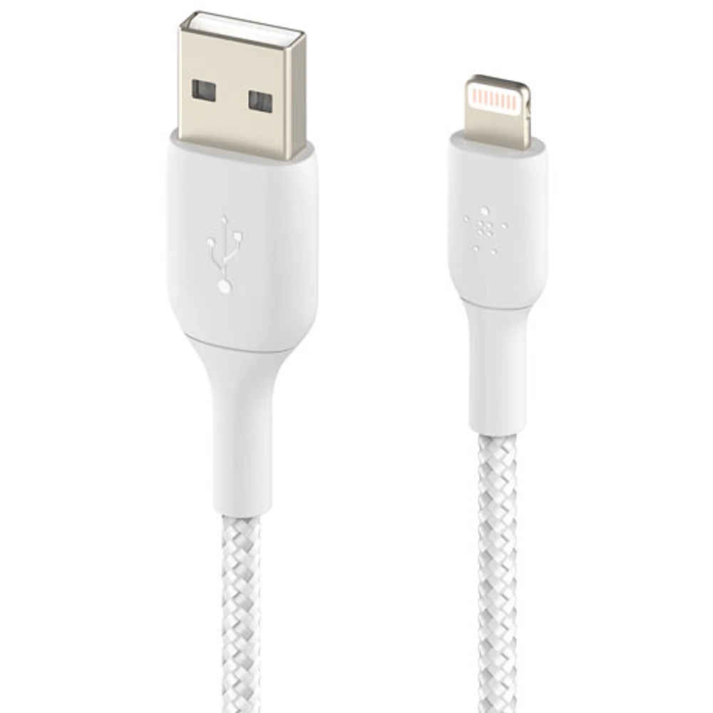 Câble tissé USB-A à Lightning de 2 m (6,6 pi) BoostCharge de Belkin (CAA002bt2MWH)