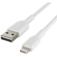 Câble tissé USB-A à Lightning de 2 m (6,6 pi) BoostCharge de Belkin (CAA002bt2MWH)