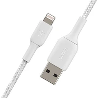 Câble tissé USB-A à Lightning de 2 m (6,6 pi) BoostCharge de Belkin (CAA002bt2MWH)