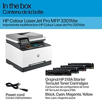 Imprimante à jet d'encre tout-en-un sans fil couleur LaserJet Pro 3301fdw de HP