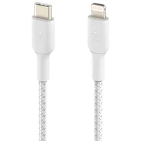Belkin BoostCharge Braided 2m (6.6 ft.) USB-C to Lightning Cable - White