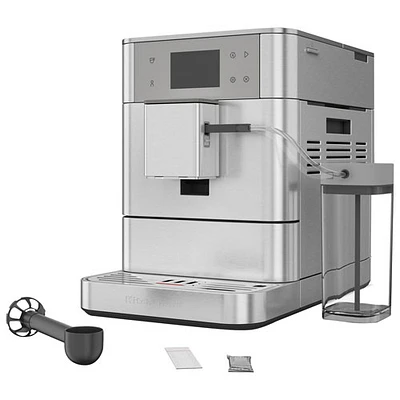 Machine à espresso automatique KES8557 de KitchenAid avec moulin à café et mousseur à lait automatique - Acier inoxydable