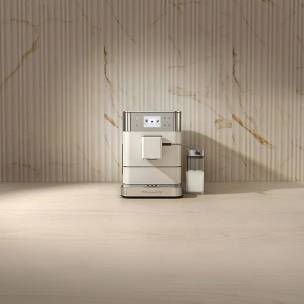 KitchenAid KES8557 Automatic Espresso Machine with Coffee Grinder & Automatic Milk Frothing - Porcelain White