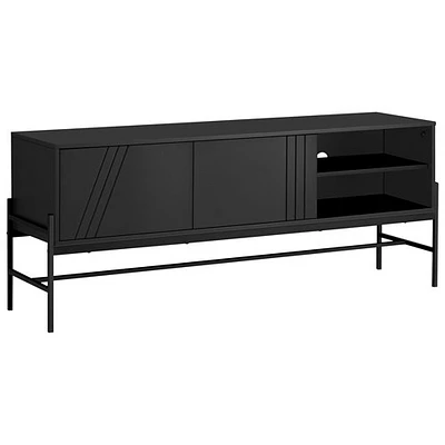 Meuble pour téléviseur de 60 po avec armoire de rangement de Monarch - Noir