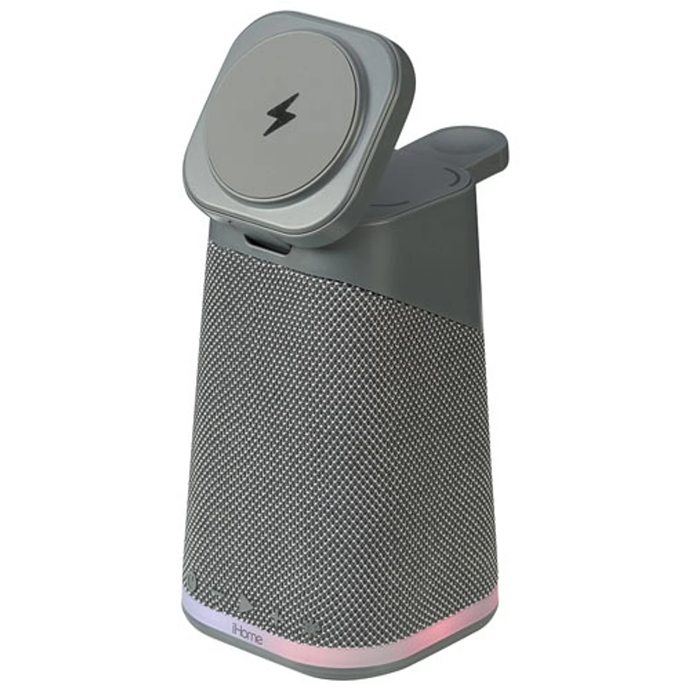 Haut-parleur Bluetooth iPBT70 d'iHome avec recharge sans fil triple et lumière d'ambiance