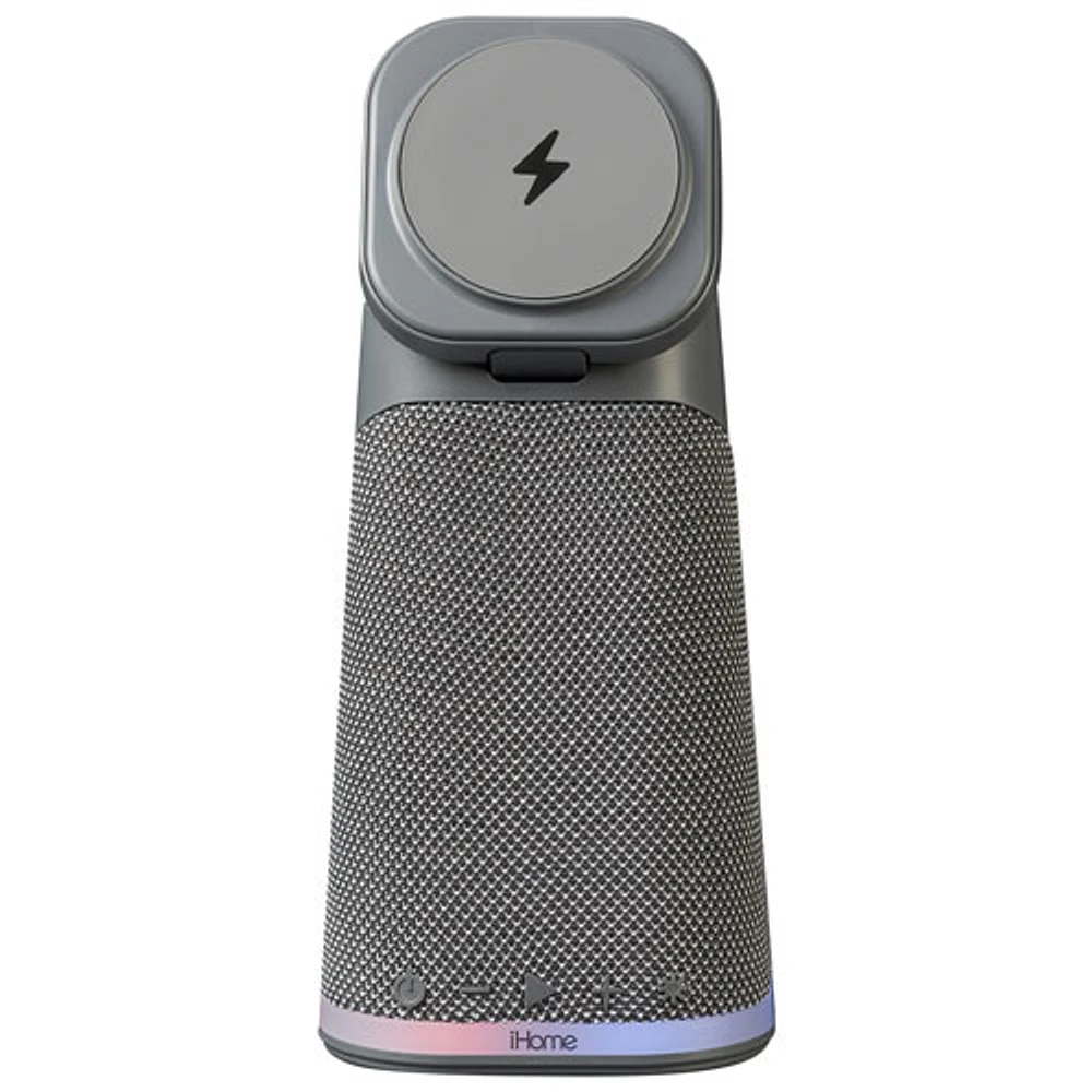 Haut-parleur Bluetooth iPBT70 d'iHome avec recharge sans fil triple et lumière d'ambiance