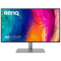 Moniteur ACL IPS Ultra HD 4K 60 Hz de 31,5 po de BenQ avec temps de réponse de 5 ms gris à gris (PD3225U) - Gris métallique