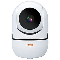 Interphone de surveillance Wi-Fi MobiCam HDX de Mobi avec pivot/inclinaison/zoom et détection des mouvements