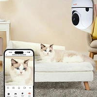 Interphone de surveillance Wi-Fi MobiCam HDX de Mobi avec pivot/inclinaison/zoom et détection des mouvements