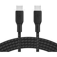 Belkin 2m (6.6ft) BoostCharge USB-C to USB-C Braided Cable (CAB014bt2MBK) - Black