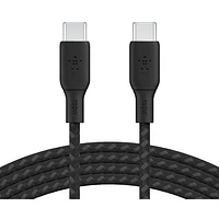 Belkin 3m (10ft) BoostCharge USB-C to USB-C Braided Cable (CAB014bt3MBK) - Black