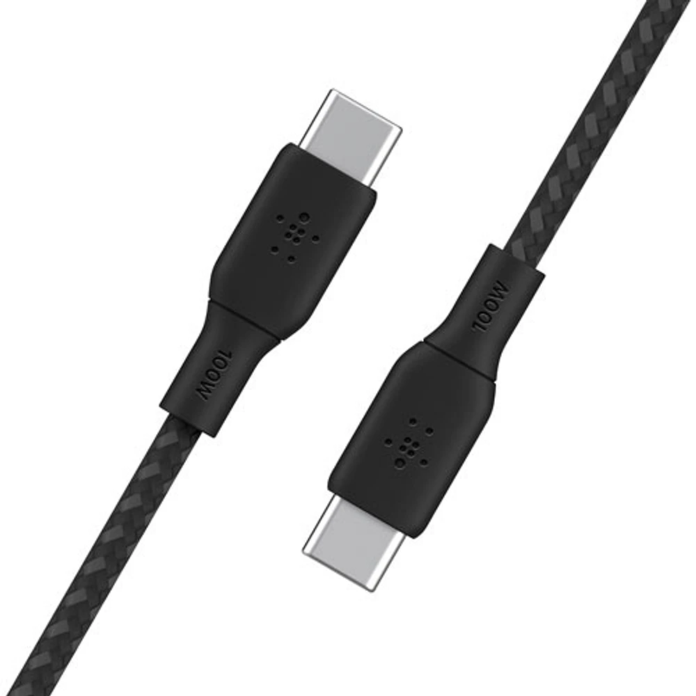 Belkin 3m (10ft) BoostCharge USB-C to USB-C Braided Cable (CAB014bt3MBK) - Black