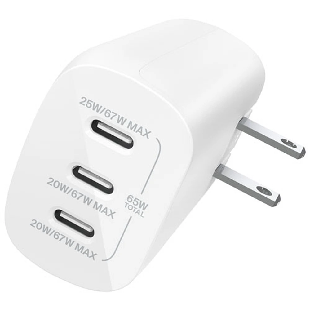 Belkin BoostCharge Pro 67W 3-Port USB-C Wall Charger (WCC002dqWH) - White