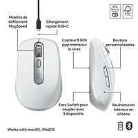 Logitech MX Anywhere 3S Wireless Compact Darkfield Mouse for Mac - Pale Grey - Only at Best Buy