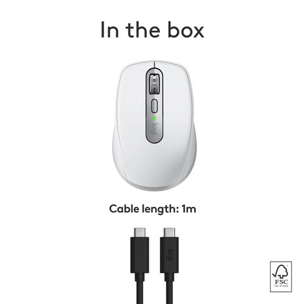 Souris compacte sans fil Darkfield MX Anywhere 3S de Logitech pour Mac - Gris pâle - Exclusivité de Best Buy