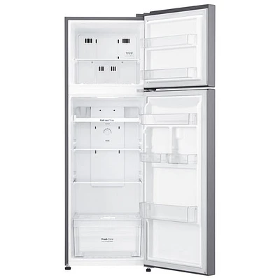 Boîte ouverte - Réfrigérateur à congélateur supérieur 9 pi³ 22 po de LG - Acier argenté platine - Parfait état