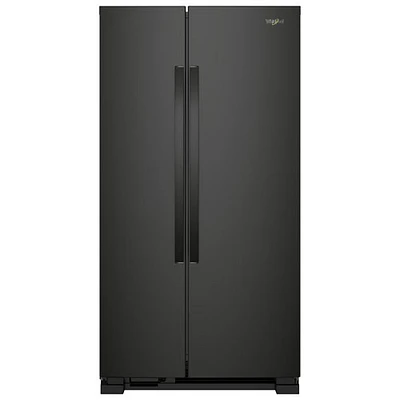 Boîte ouverte - Réfrigérateur à congélateur juxtaposé 24,9 pi³ 36 po avec éclairage DEL de Whirlpool - Noir - Parfait état