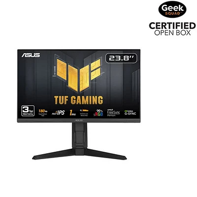 Boîte ouverte - Moniteur de jeu G-Sync FreeSync DEL IPS HD intégrale GTG 1 ms 180Hz de 23,8 po TUF d'ASUS (VG249QL3A)