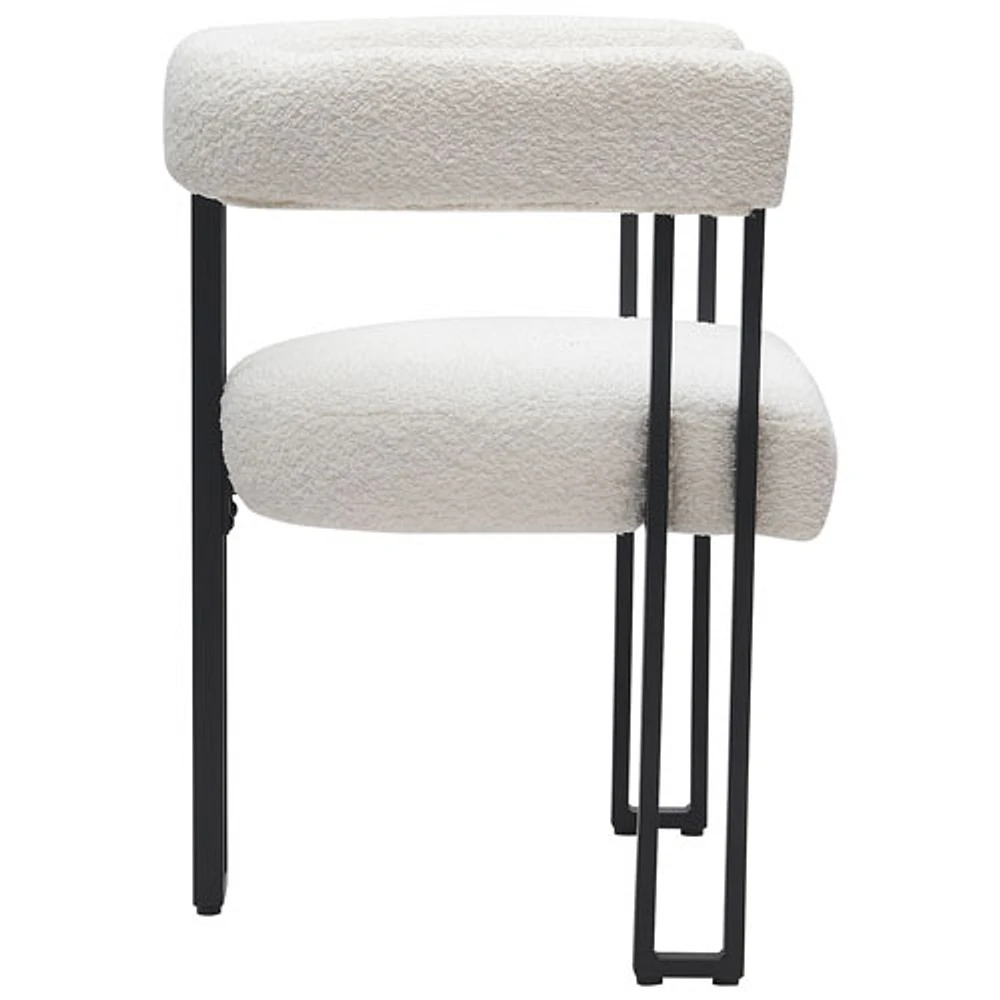 Scarlet Contemporary Fabric Dining Chair - Set of 2 - Ivory