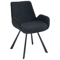 Chaise de salle à manger moderne en tissu Signy - Ensemble de 2 - Noir
