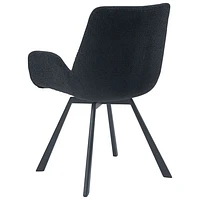 Chaise de salle à manger moderne en tissu Signy - Ensemble de 2 - Noir