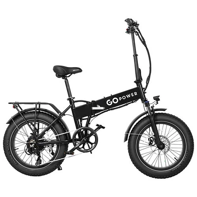 Vélo de ville électrique repliable GoExpress de GoPowerBike (moteur de 500 W/autonomie de 72 km/vitesse maximale de 32 km/h) - Noir