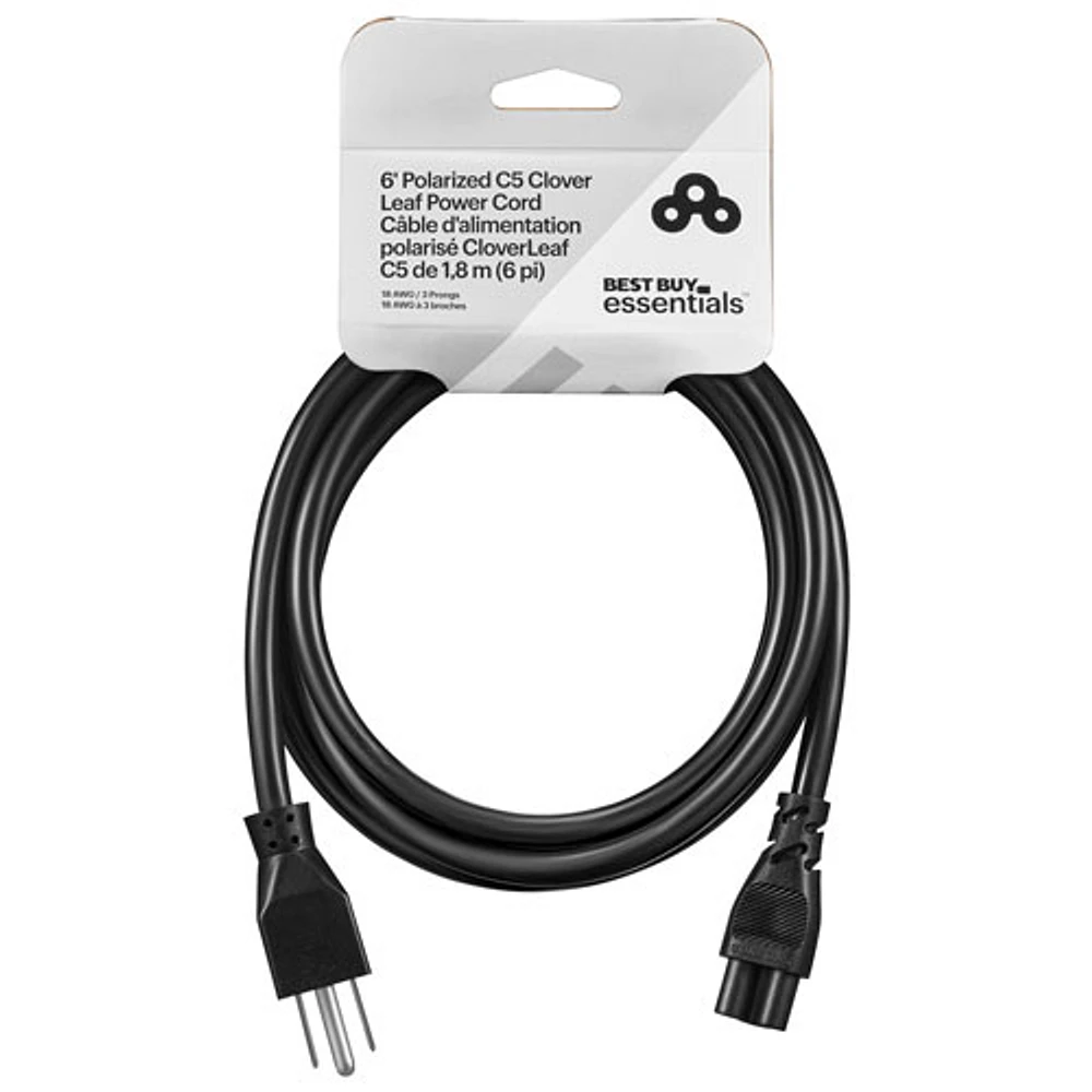 Cordon d'alimentation Clover Leaf C5 de Best Buy Essentials 2 m (6 pi) (BE-HC5PC24-C) - Noir
