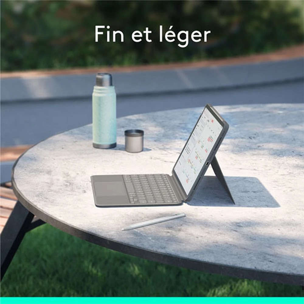 tui-clavier Combo Touch de Logitech avec pavé pour iPad Air po (M2 et M3), iPad Air (5e gén.) - Gris Oxford