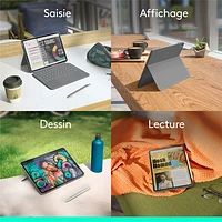 tui-clavier Combo Touch de Logitech avec pavé pour iPad Air po (M2 et M3), iPad Air (5e gén.) - Gris Oxford